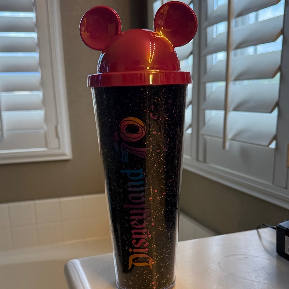 Starbucks Disney Black Glitter Tumbler with Pink Mickey Ears Lid